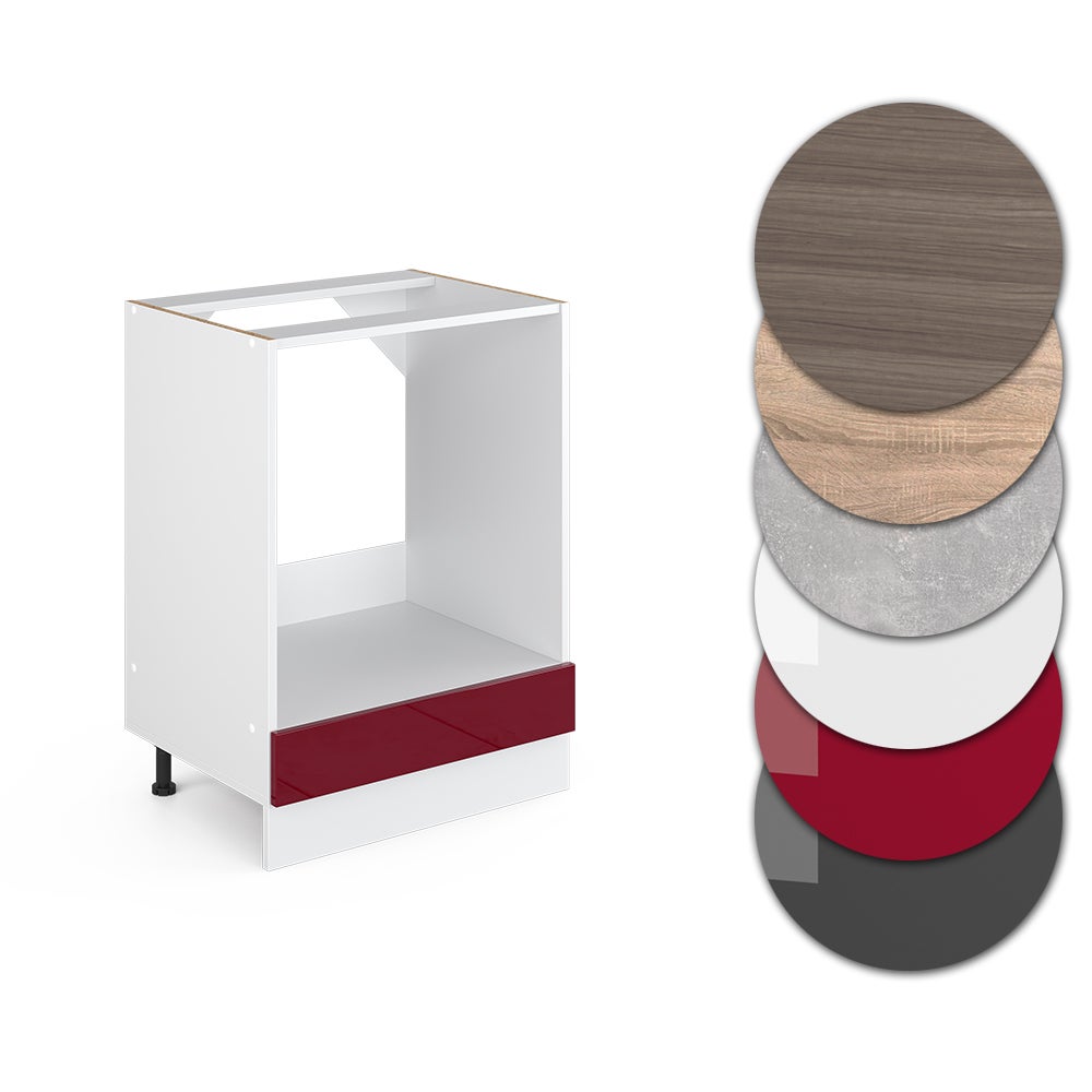 Vicco Meuble pour four R-Line, Rouge brillant, 60cm sans PT - 4