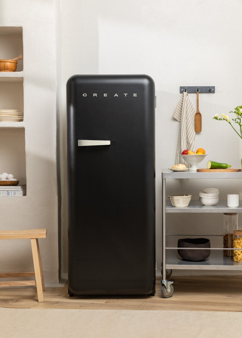 CREATE - FRIDGE RETRO 281L - Lodówka w stylu retro - Noir
