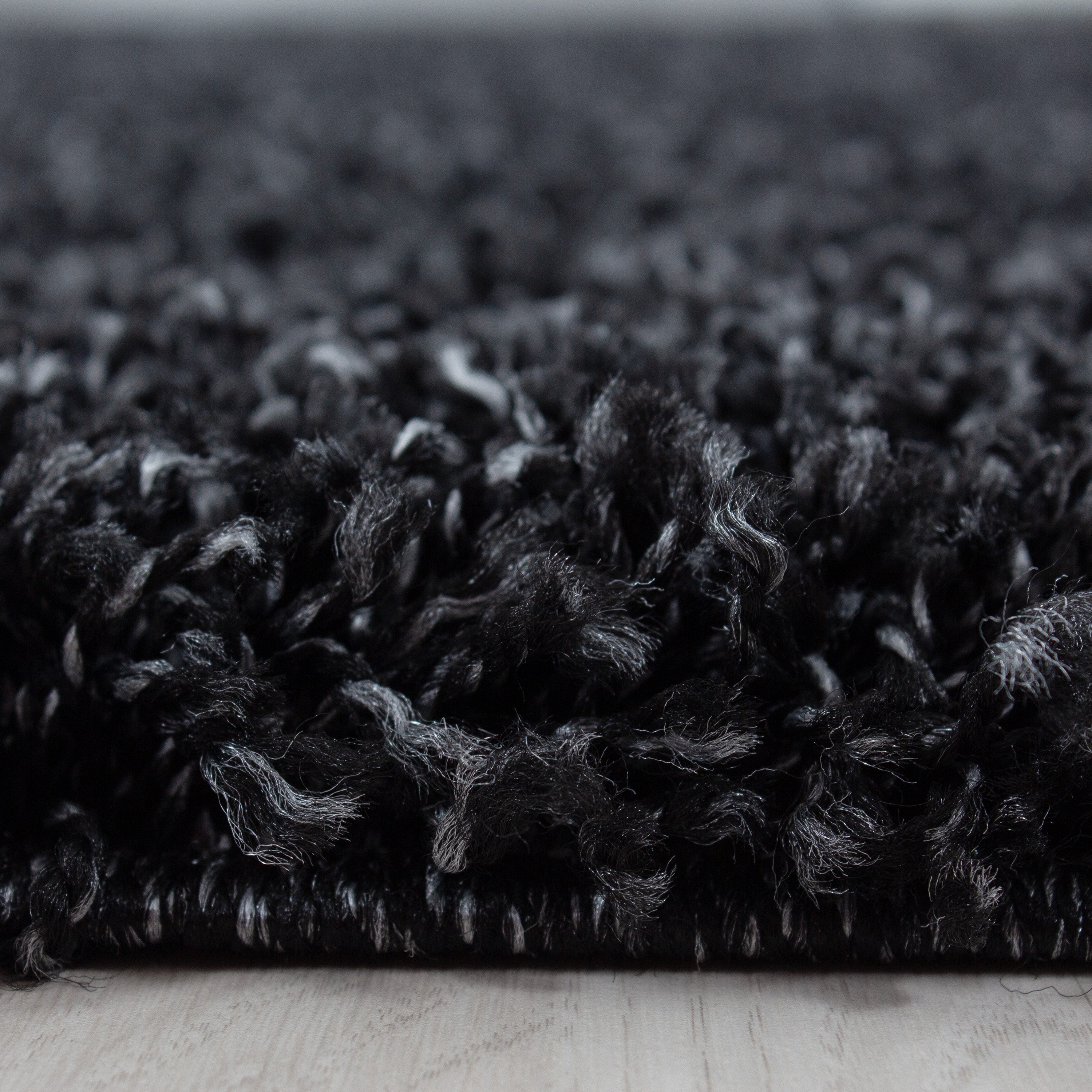 SHAGGY - Tapis Uni Rond - Anthracite 120 x 120 cm - 3