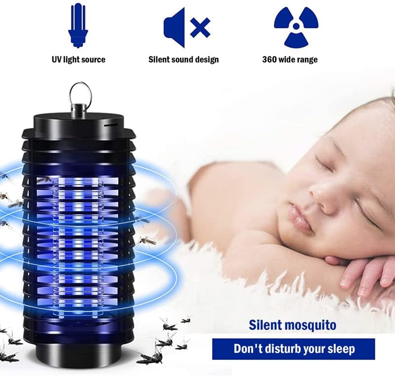 Lampe anti-moustique extérieure, piège à mouches électrique UV pour intérieur, piège à mouches anti-moustiques, portée efficace de 90 mètres carrés - 2