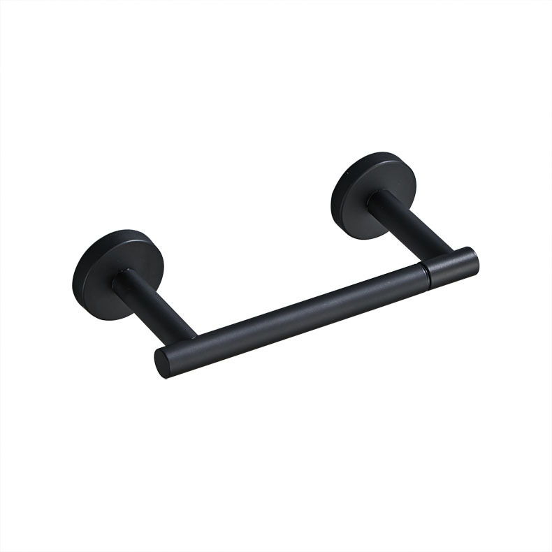 Dwukolumnowy, obrotowy uchwyt na papier toaletowy ze stali nierdzewnej, montowany na ścianie, czarny