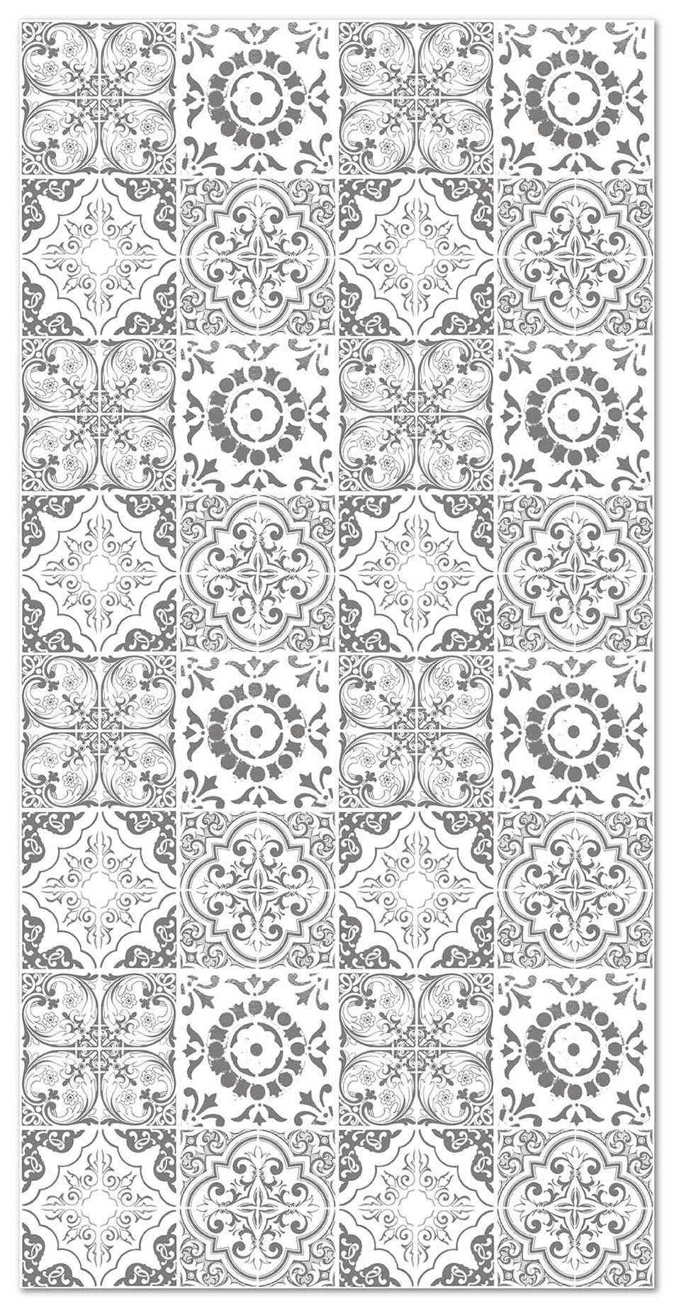 Panorama alfombra vinílica hidráulica granada gris 200x250 cm - alfombra cocina vinilo - alfombra salón antideslizante e ignífuga