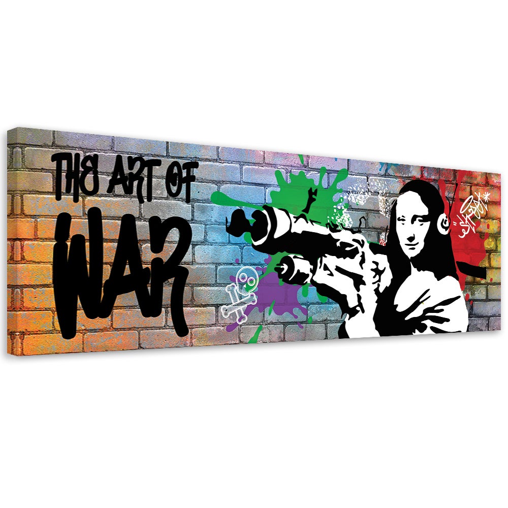 Obraz na płótnie, Banksy Mona Lisa i Bazooka 120x40