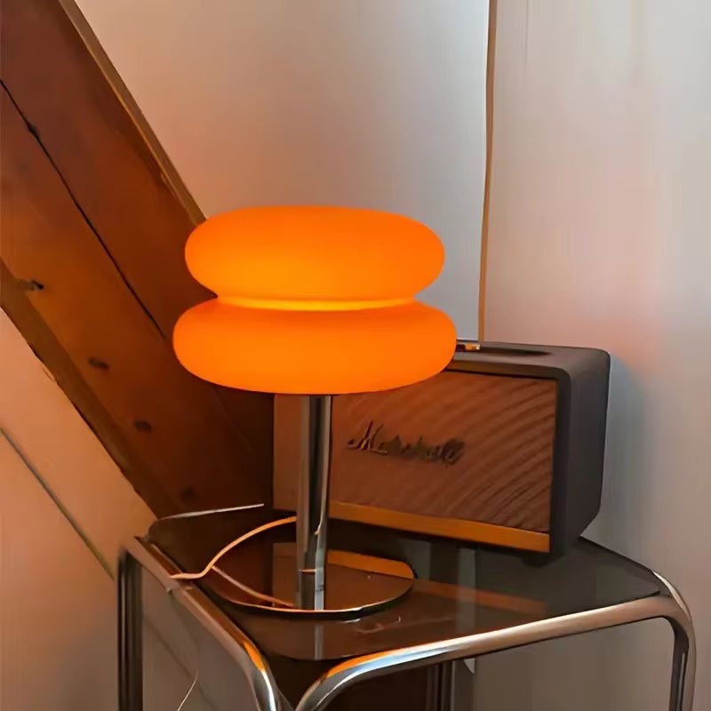 Lampe de table LED, lampe d'ambiance rétro en verre, lampe de bureau mignonne, lampe de chevet USB, veilleuse design, lumière chaude 3000 K (orange) | Leroy Merlin