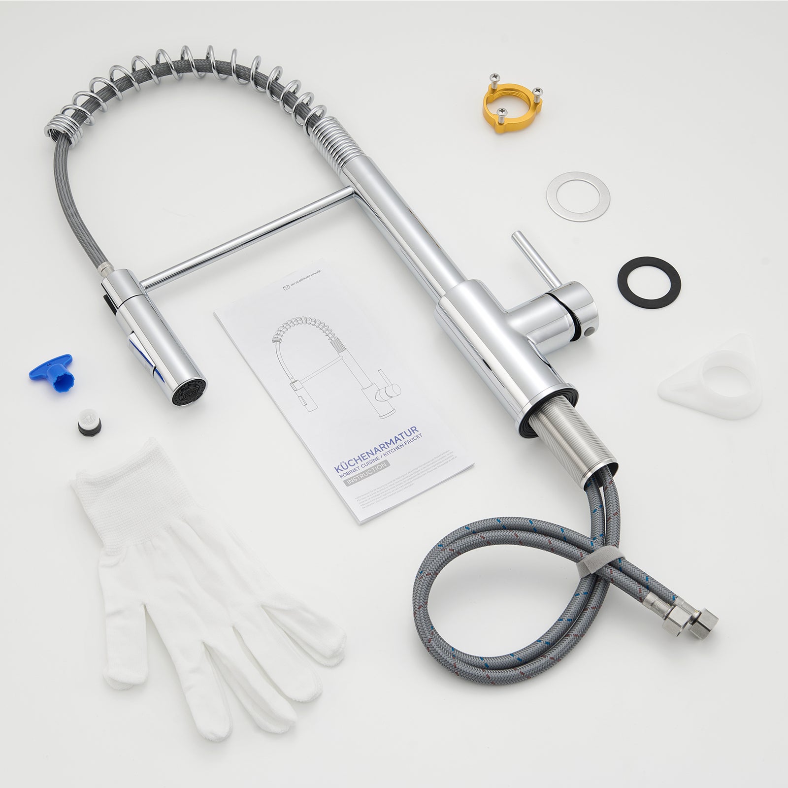 Cecipa Max Robinet Cuisine avec Douchette Extractible Chromé, Mitigeur Cuisine avec 2 Jets, Robinet évier avec douchette - 6