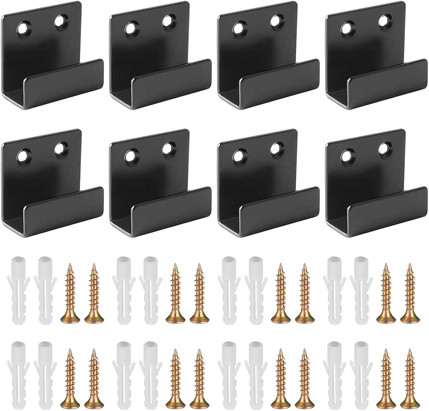 Uchwyty do luster, 8 sztuk, uchwyt ścienny ze śrubami i rurką przedłużającą do stabilnego mocowania, płytki, farba (30 mm, XL)