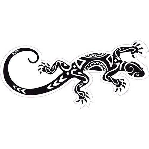 Naklejka z logo jaszczurki Salamandry - Rozmiar: 17 cm - Kolor: czarny