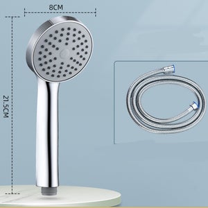 Soffione Doccia Con Tubo E Supporto 3 Getli (Pioggia, Mix, Impulso) - Grande 105 Mm - Risparmio Idrico - Nero - 3