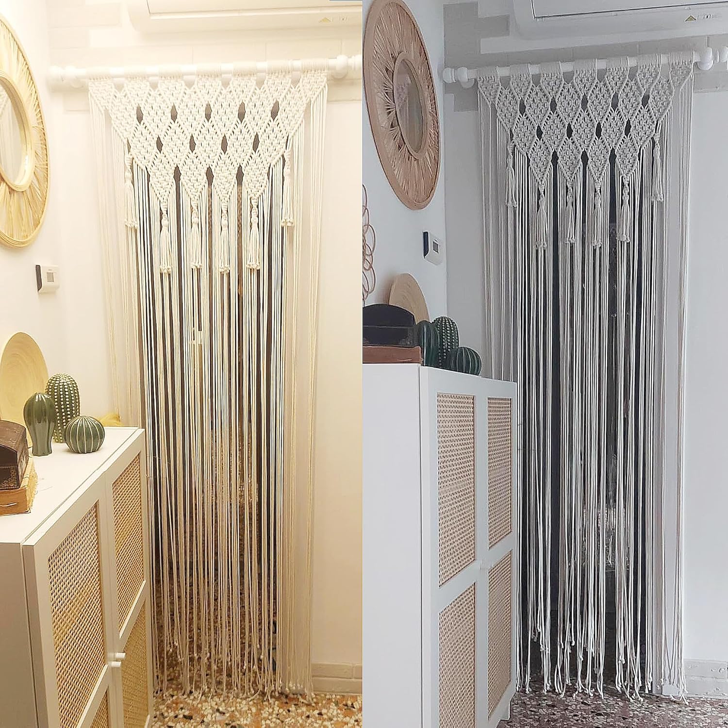 Rideau de Porte en Macramé - Style Bohème - Tapisserie Murale - Décoration pour Balcon, Fenêtres - 70 x 200 cm - 5