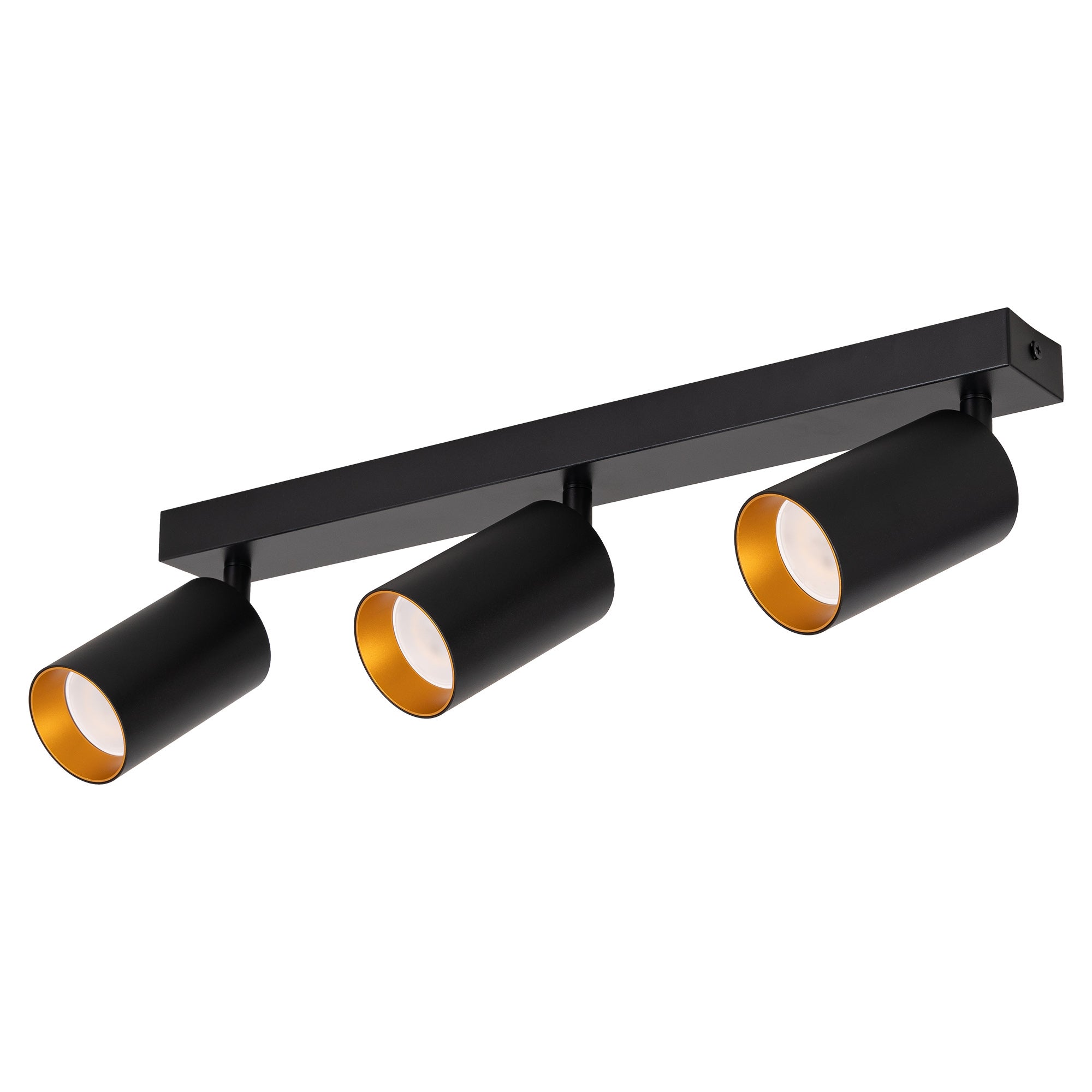 Listwa reflektorowa czarna złota LED - Lampa sufitowa 3 x GU10 - Kinkiet natynkowy oprawa halogenowa Tuba - LEDHOFF
