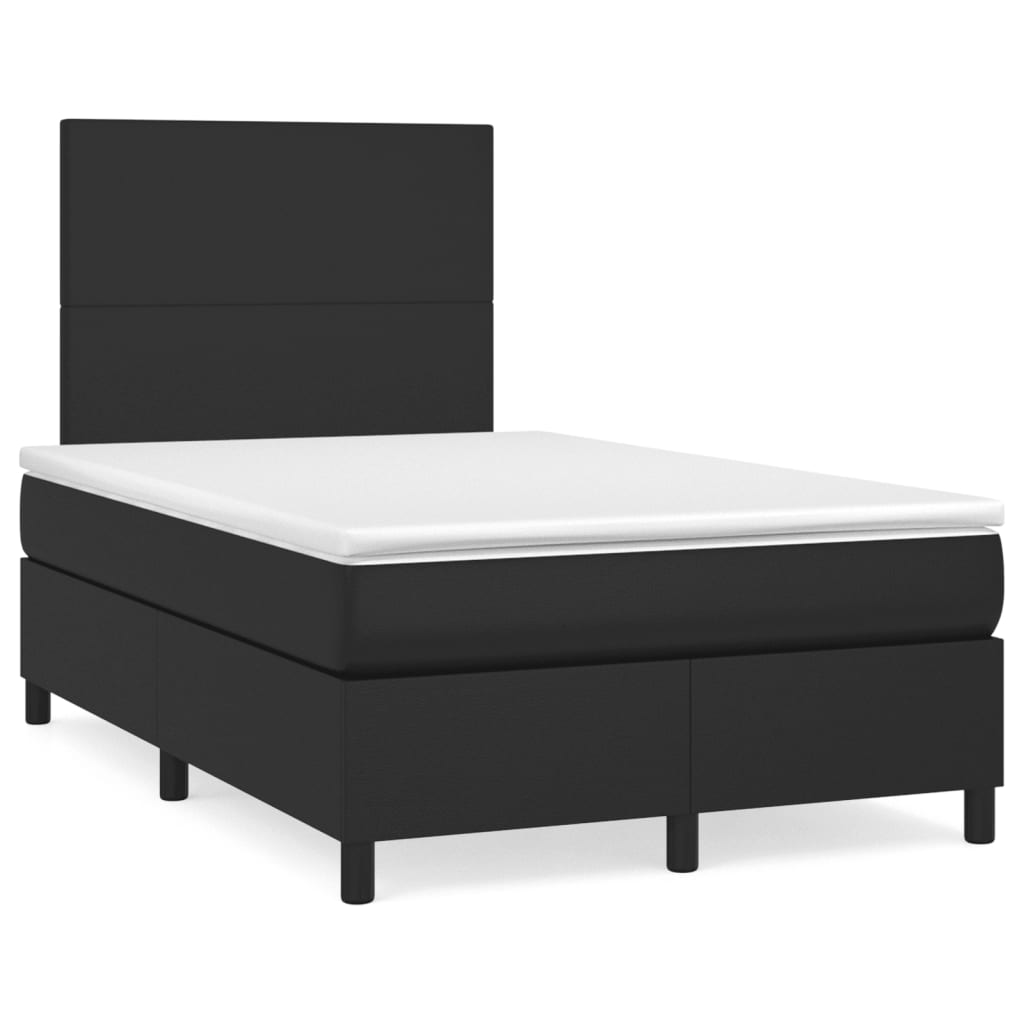 Letto Matrimoniale 120x190 Cm In Similpelle Nera Con LED E Materasso A Molle Insacchettate - VidaXL