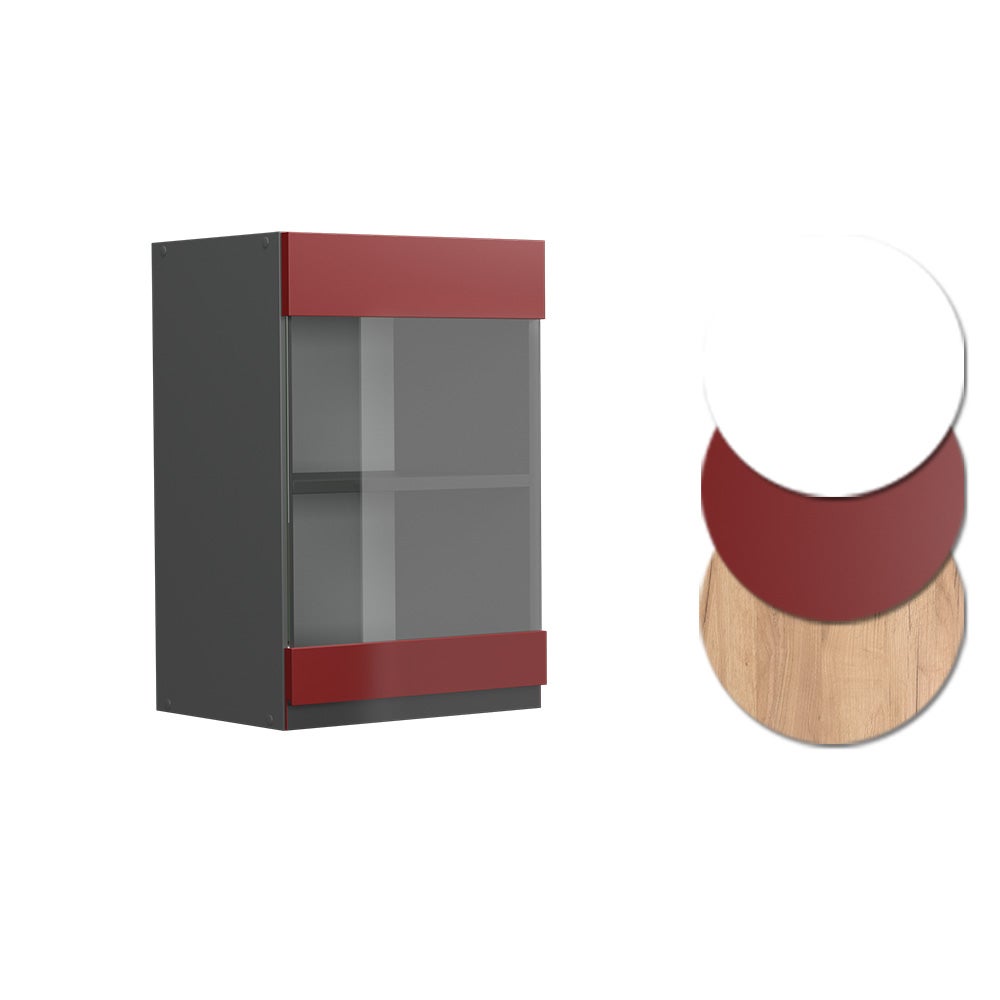 Vicco Armoire en verre R-Line, Rouge, 40cm J-Shape - 6