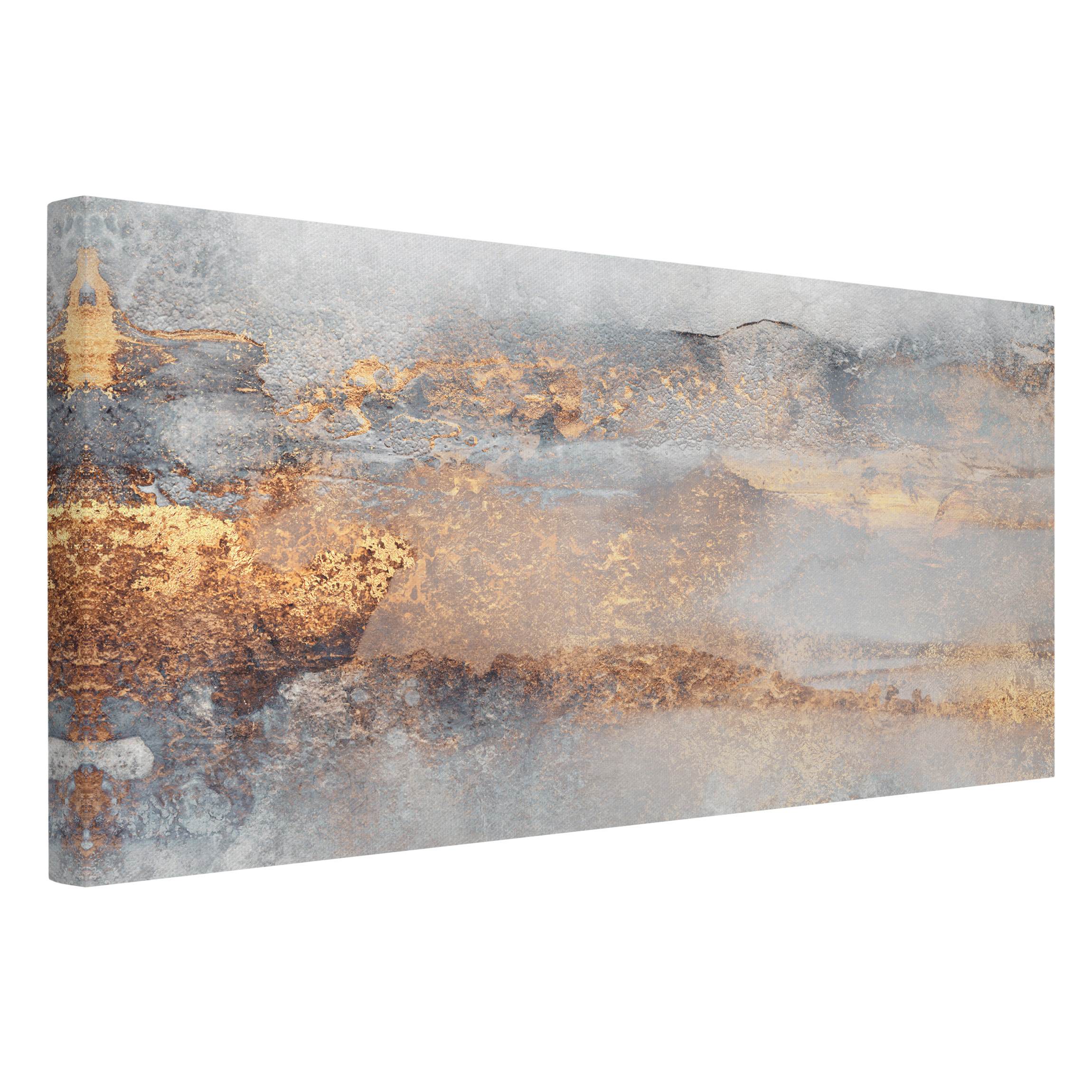 Impression sur toile tableau sur toile châssis gris art à motifs abstrait peinture 54 cuisine chambre à coucher salon couloir 100 x 50 cm - 4