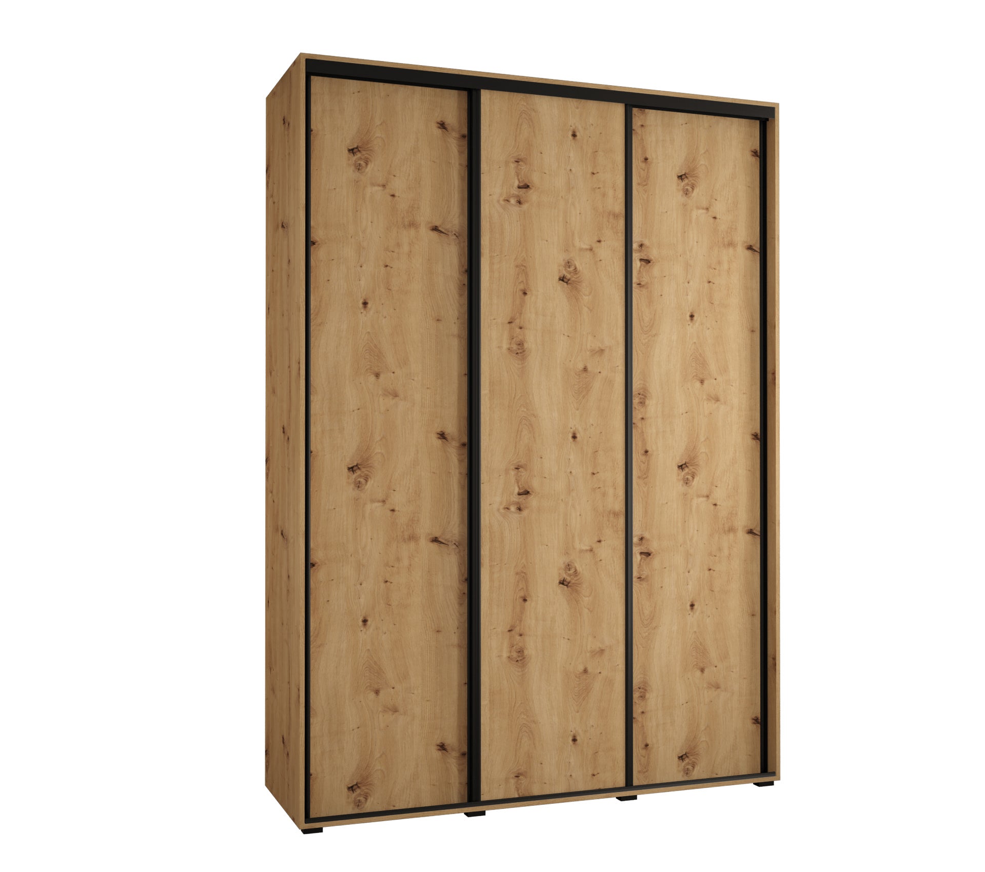 Szafa przesuwna wysoka Davos 1 170 x 60 x 235,2 cm artisan + artisan + u. czarny - Abiks Meble