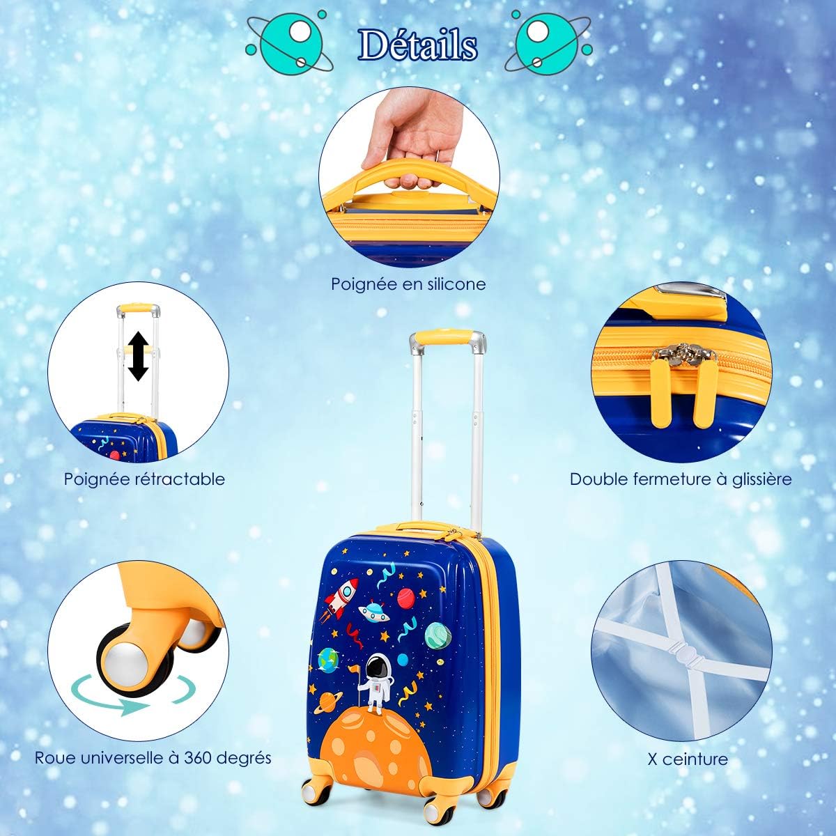 2-częściowy zestaw dla dziecka, walizka + plecak, walizka dziecięca z tworzywa sztucznego, bagaż dziecięcy, bagaż podręczny