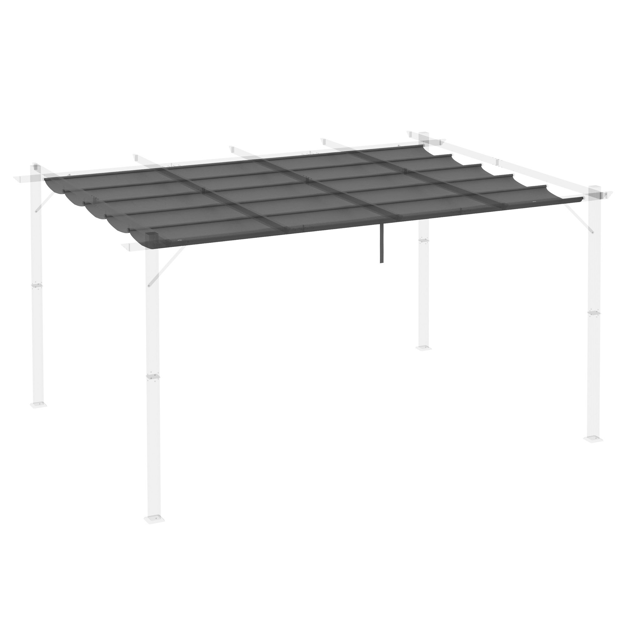 Cubierta para Pérgola Outsunny Tela Poliéster Gris Oscuro 350x250x6 cm - 8