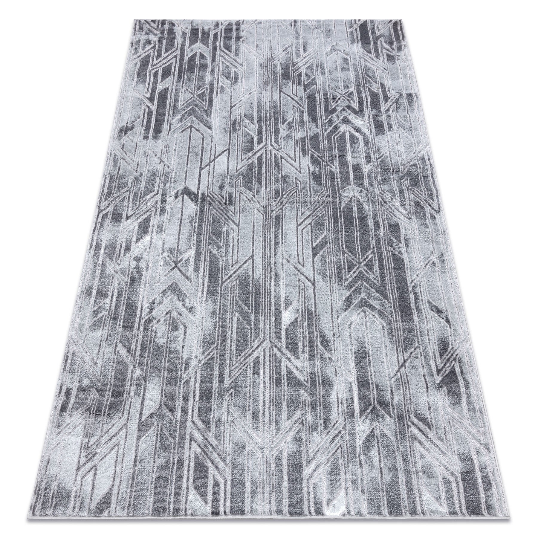 Dywan MEFE nowoczesny B402 - Strukturalny, dwa poziomy runa ciemnoszary 80x150 cm