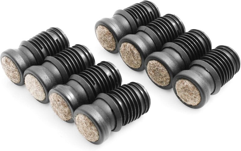 Design61: Picioare rabatabile cu bază din fetru antiderapant, protecție pentru podea, tijă pentru tuburi rotunde Ø 19 mm, 8 bucăți