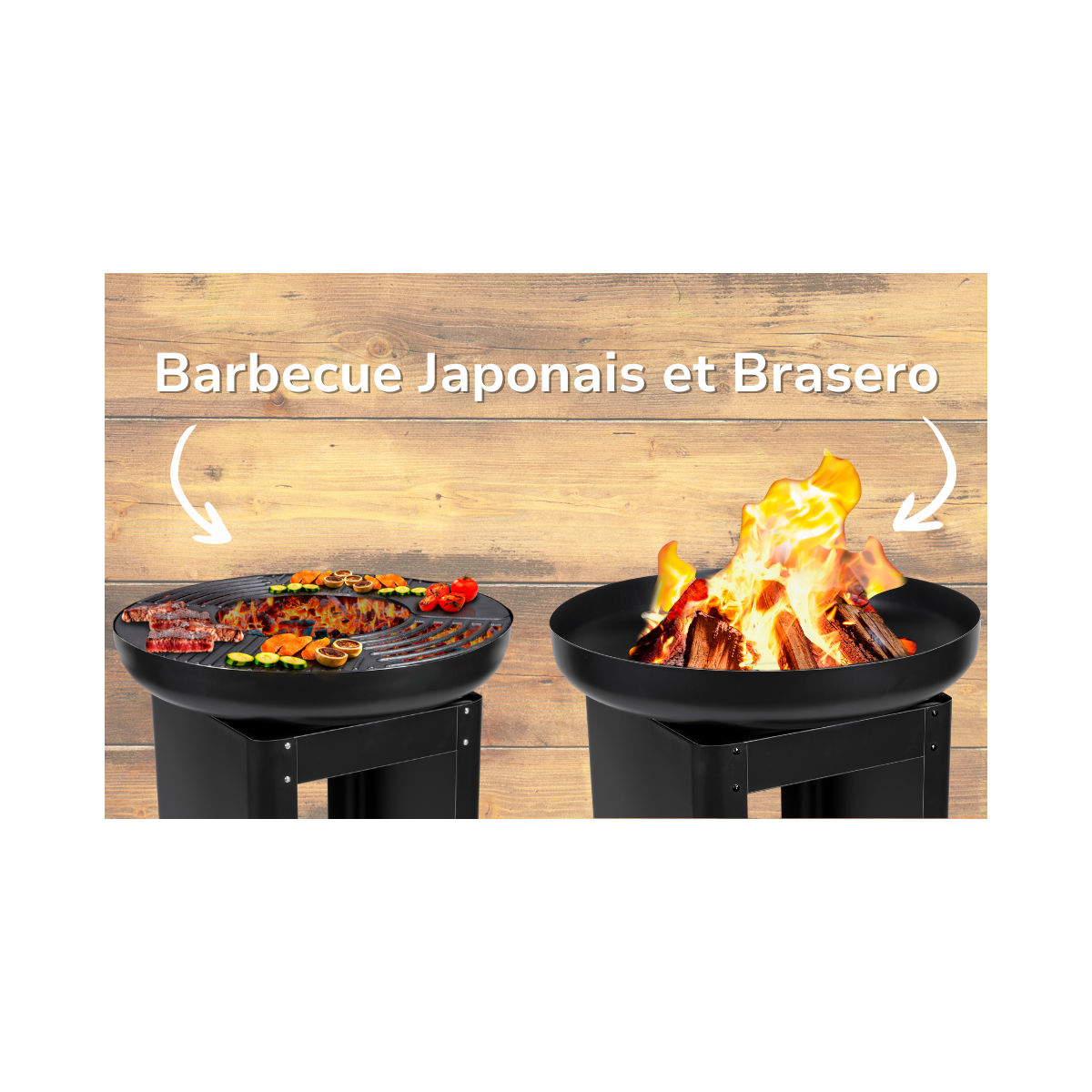 Barbecue à charbon de bois Brasero Teppanyaki Ø 61 x H90 cm BBQ COLLECTION - 4