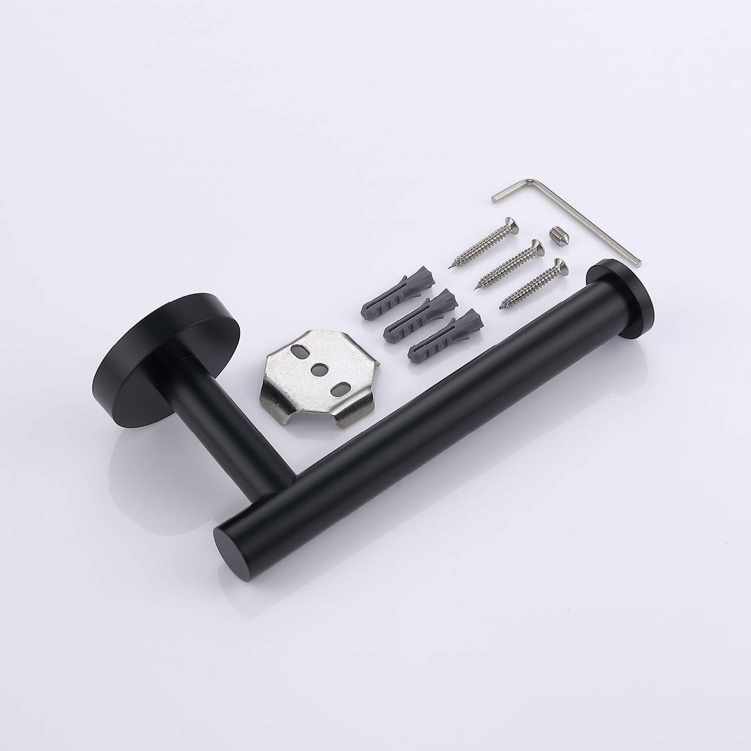 Porte Papier Toilette, Support Mural Rouleau Papier Toilette en Acier lnoxydable, Devidoir Papier Toilette Mural pour Salle de Bain et Cuisine, Noir - 7