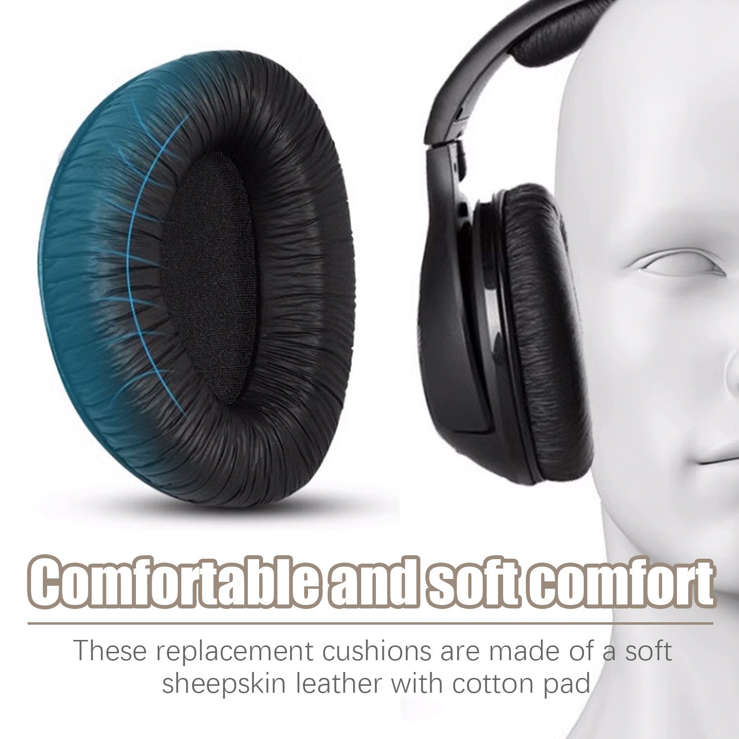 Coussinets d'oreille pour Sennheiser RS165 / 175 Noir 1 paire - 8