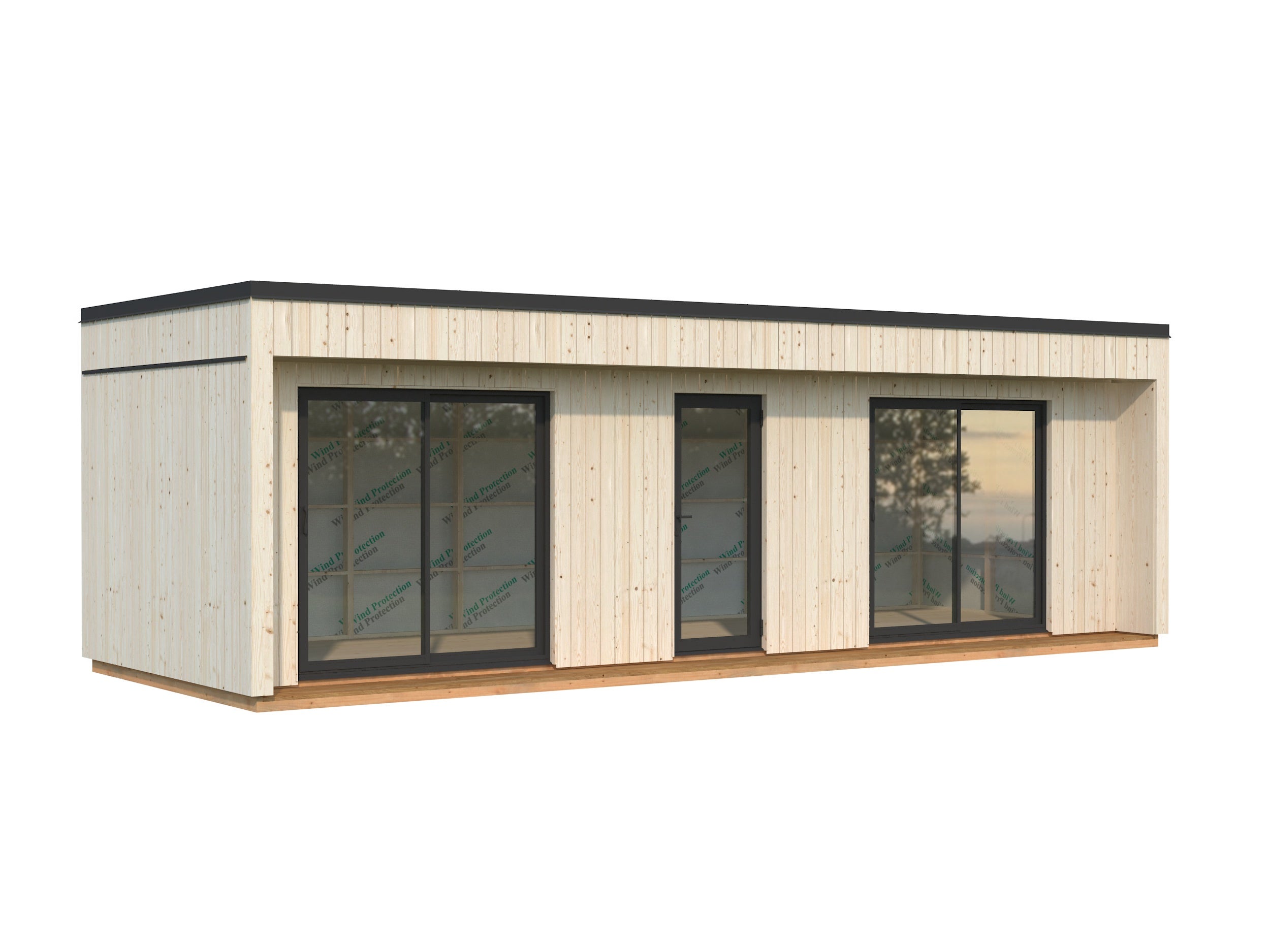 Tiny house en bois Johanna - PALMAKO - 22,4 m² - 901X339 cm - Baies coulissantes double vitrage trempé - 2