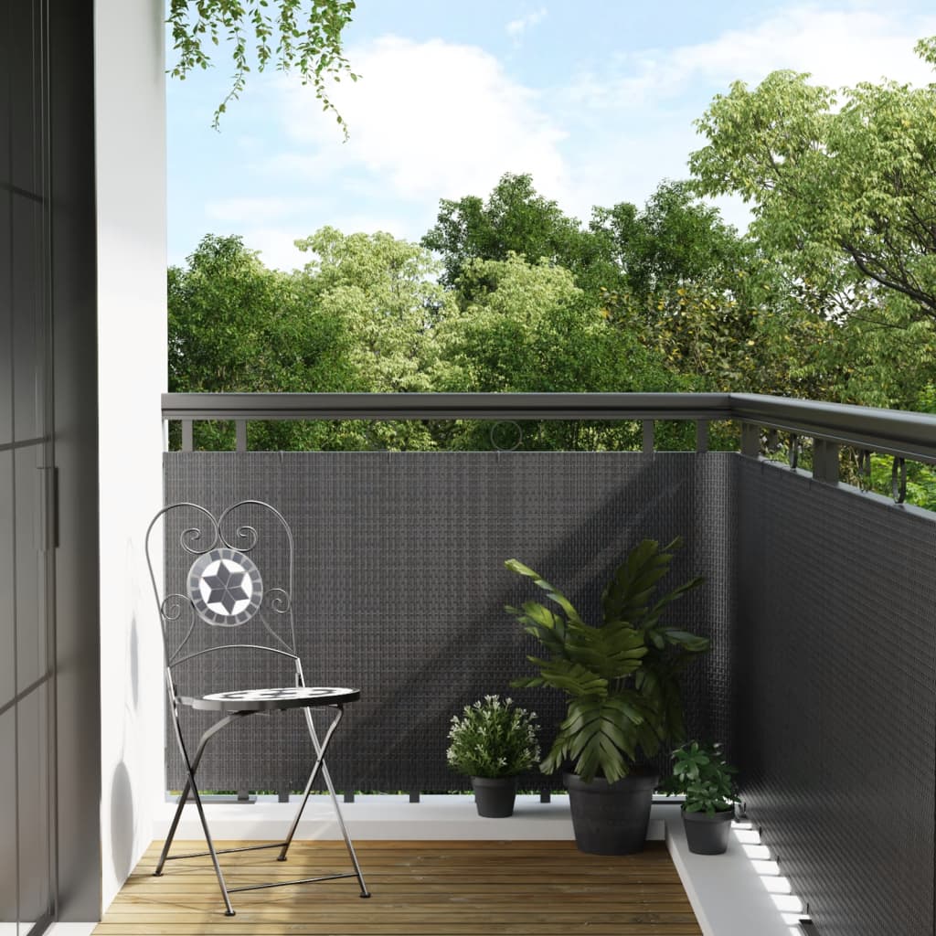 Toldo para balcón de ratán sintético gris antracita 500x90 cm - COMFORTXL - 2