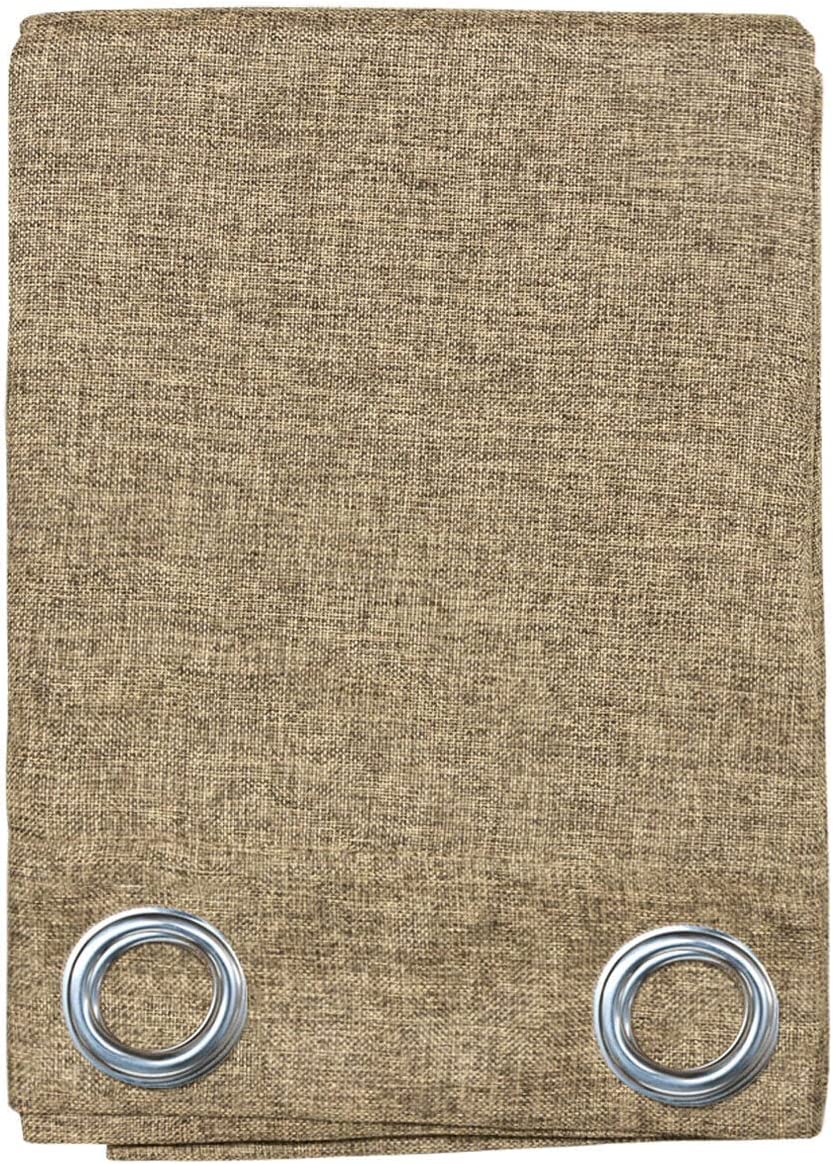 Tenda Porta Finestra Tortora 140x280 cm Tessuto Intrecciato Semitrasparente Coprente Occhielli Acciaio - 4