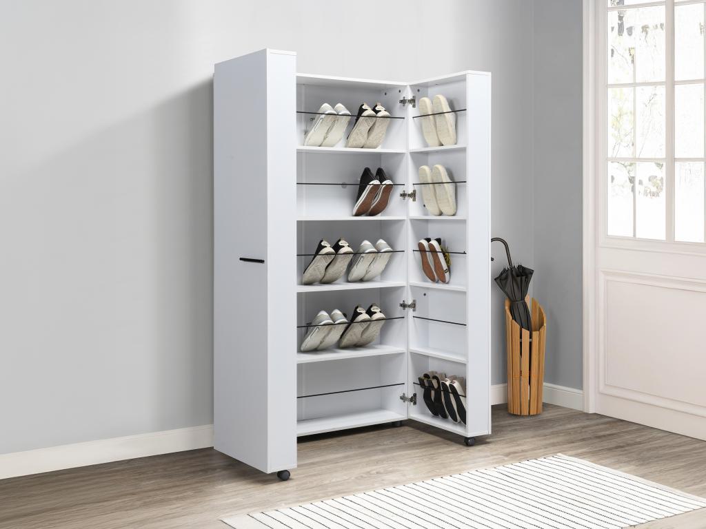 Milani Home Mobile Ingresso Oregon Design Moderno - Con Scarpiera, Ripiani E Porta Borse, Cm 68x35x75h - 5