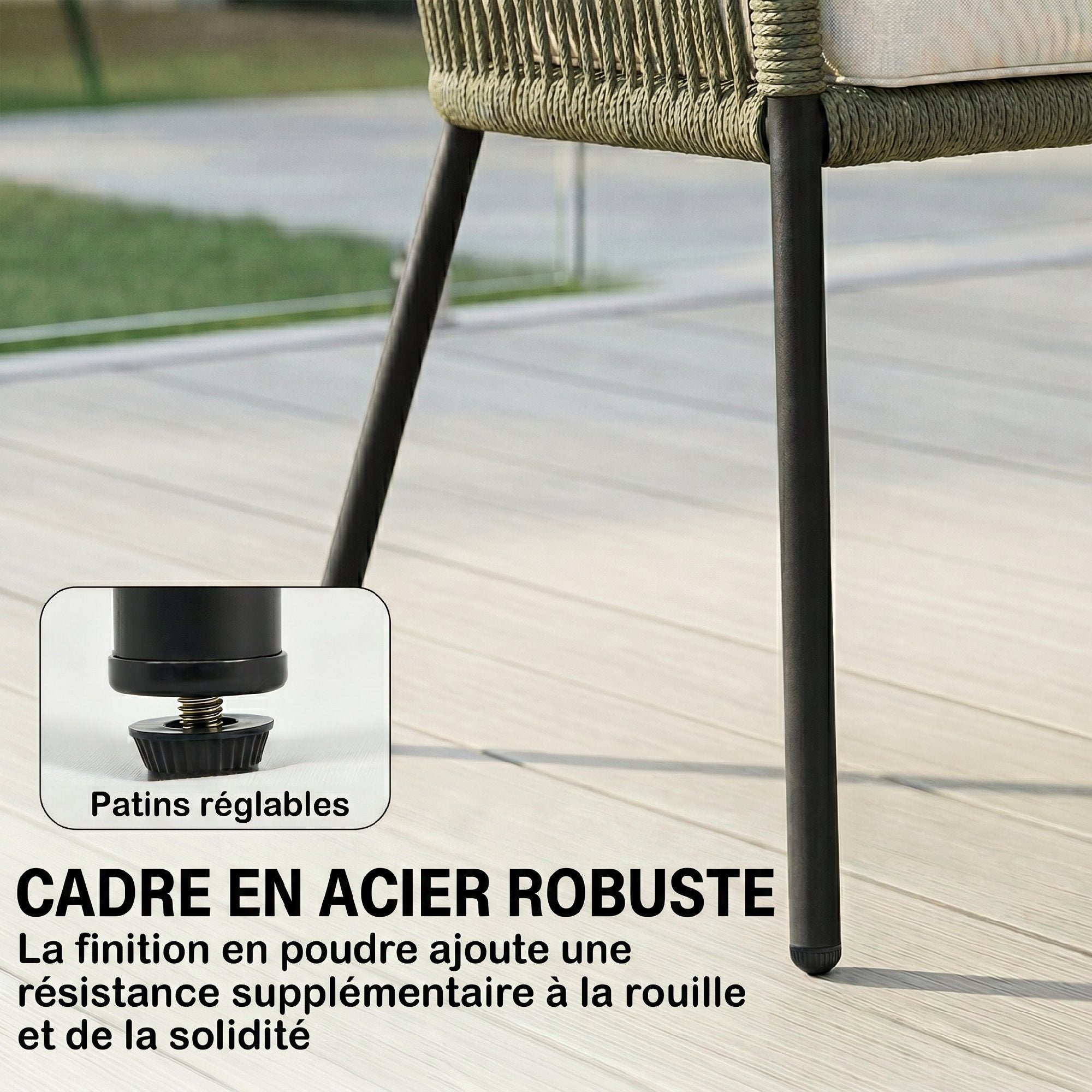 Salon de jardin extérieur cordes en polypropylène Outsunny - 8