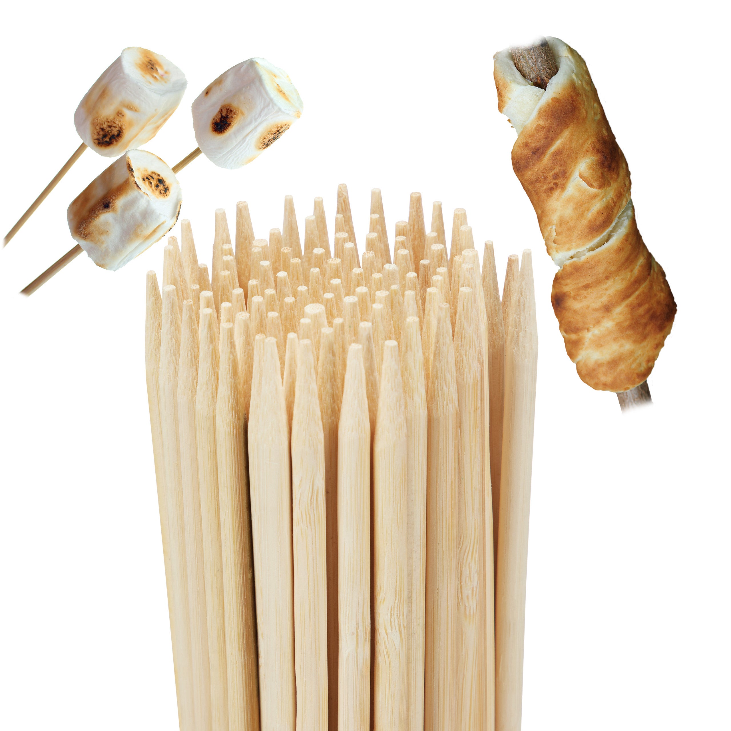 Lot de 100 pics à brochette 25 cm en bambou