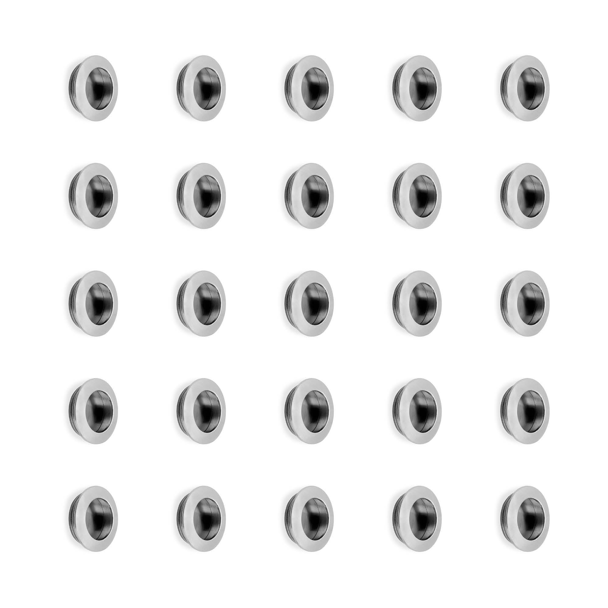 Emuca Pakiet 25 gałek meblowych Benetusser, Średnica 41mm, Znal, Nikiel satynowy