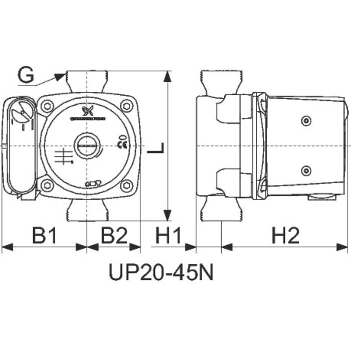 Circolatore GRUNDFOS UP 20-45 N 150 - 95906472 - 2
