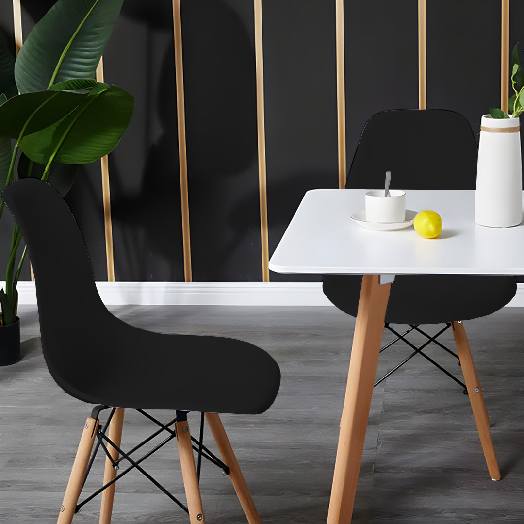 BUYBUY Sedia GENOVA in PP con piedi in legno di faggio e metallo Nera GEN001B - 4