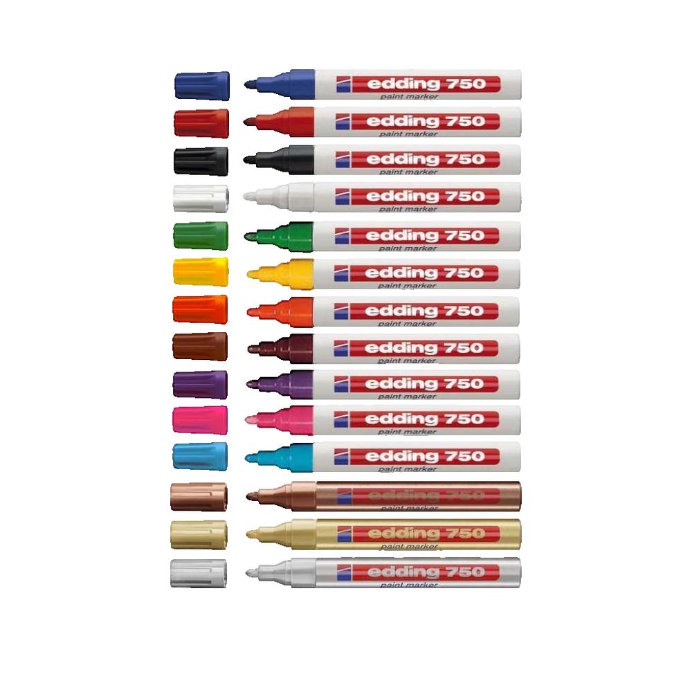 Marker permanentny Edding 750 Końcówka stożkowa 2-4 mm Żółty jasny