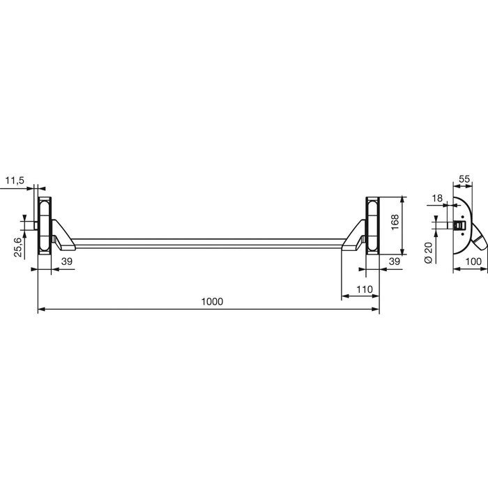 Serrure anti-panique 6800 Premium PA barre 1 point - Vachette - 2