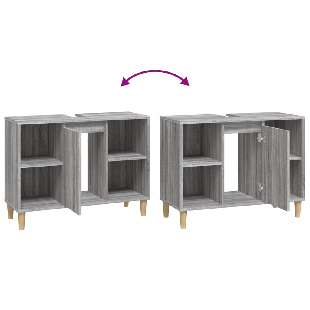 Maison Exclusive - Mobile Lavabo Grigio Sonoma 80x33x60 cm in Legno Multistrato - 9