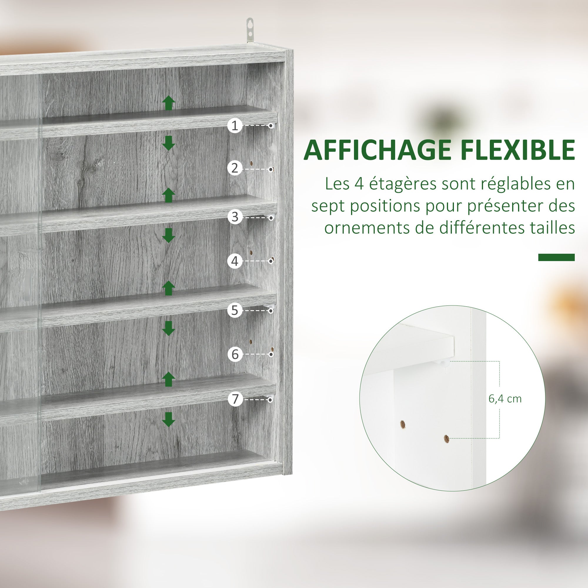 Vitrine Panneau de particules HOMCOM - 4