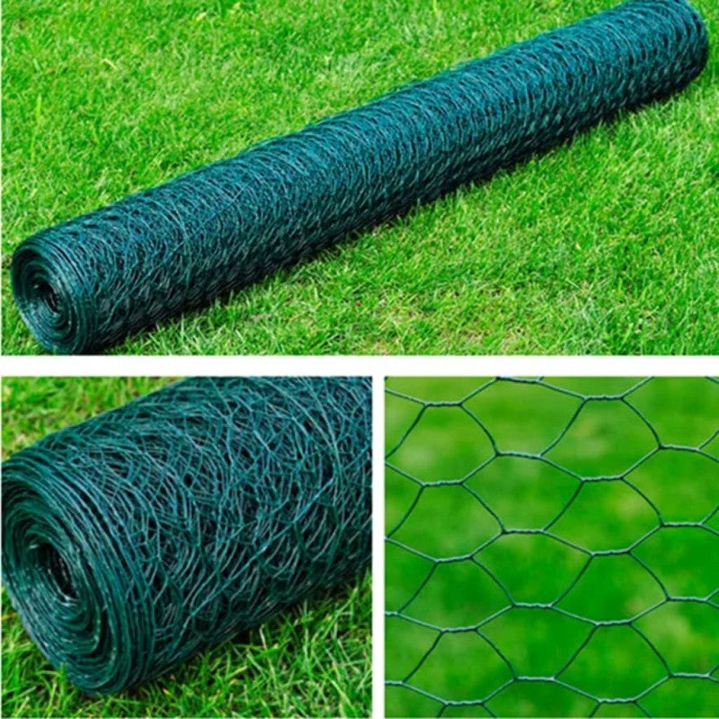 Siatka ogrodzeniowa, stal, 1x25 m, ciemnozielona vidaXL