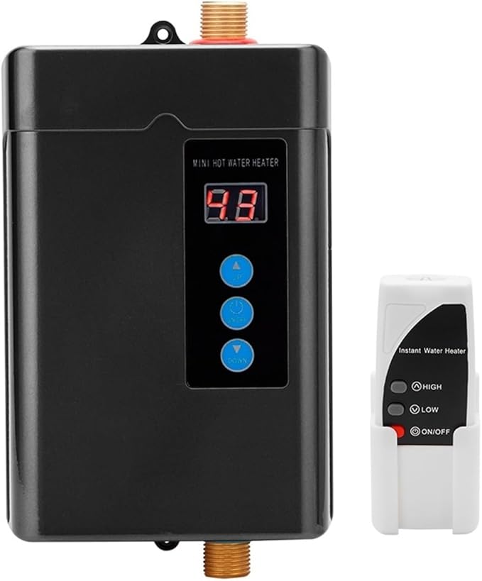 Leroy Merlin Calentador De Agua Eléctrico Instantáneo, 4000 W, Control Táctil Inteligente, Ducha Caliente Rápida, Pantalla De Temperatura, Negro 
