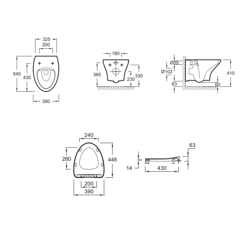 Cuvette WC suspendu sans bride JACOB DELAFON Nouvelle Vague avec abattant frein de chute extra-plat déclipsable - 4