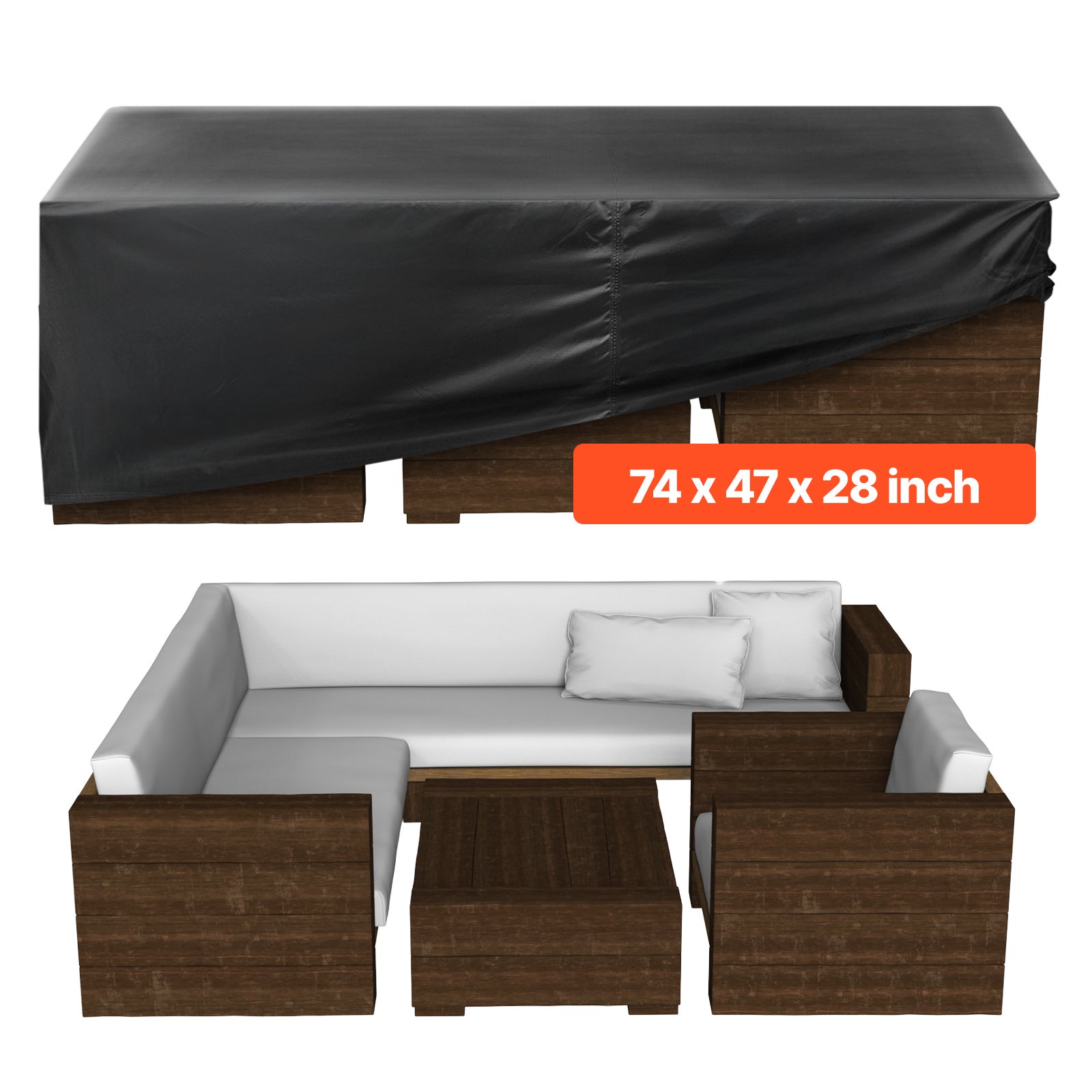 Pokrowiec na meble ogrodowe 420D wodoodporny 188x120x71cm VEVOR