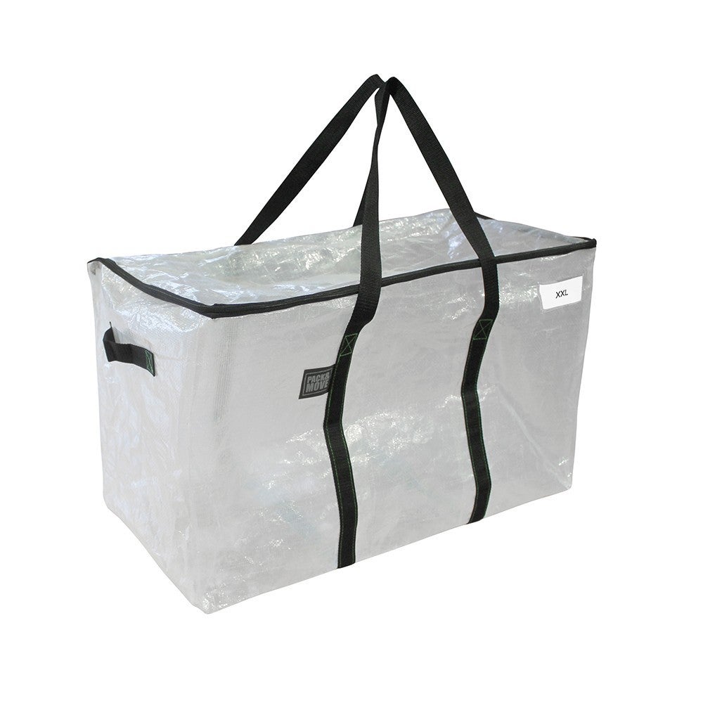 Pack and Move - Lot 2 Grands Sacs Déménagement Transparent Recyclé - Rangement Et Transport Ultra Résistant - Réutilisable - Poignées Solides - 100L - 7