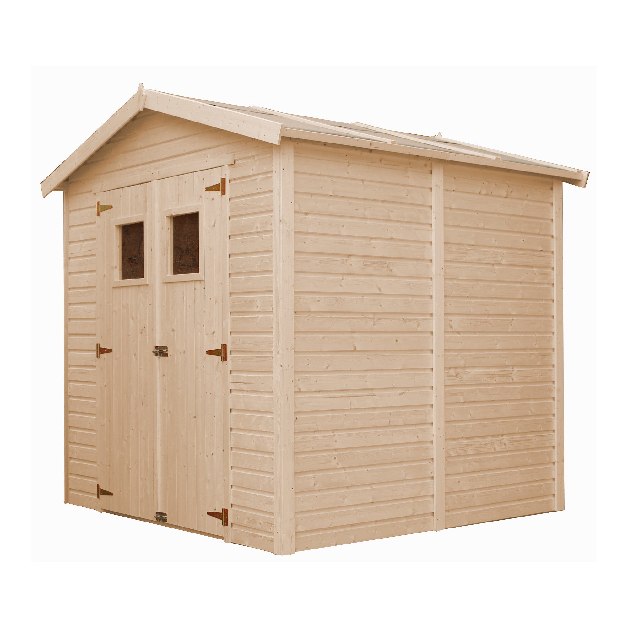 Abri de Jardin en Bois Naturel PLUS LES PLANCHERS IMPRÉGNÉ - Stockage extérieur avec fenêtres H228x222x233 cm/4,2 m² - TIMBELA M351+M351G - 9
