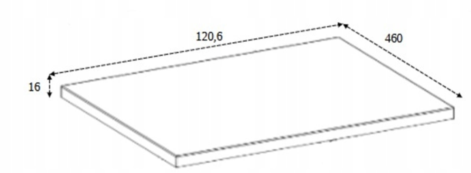 Blat łazienkowy 120 cm jasny dąb płyta laminowana 1,6 cm - 4