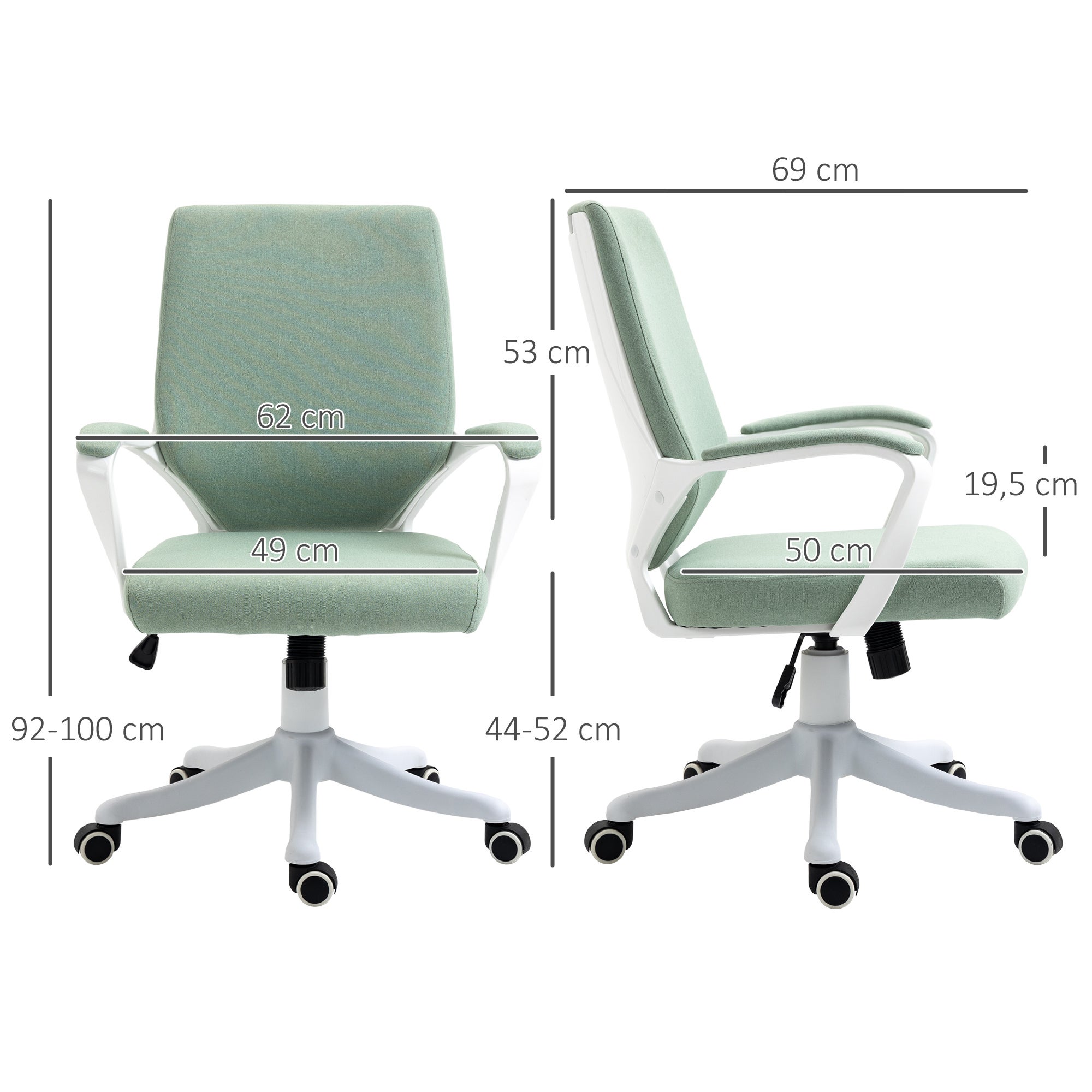 Chaise bureau ergonomique bascule rembourrée acier verte | Leroy Merlin