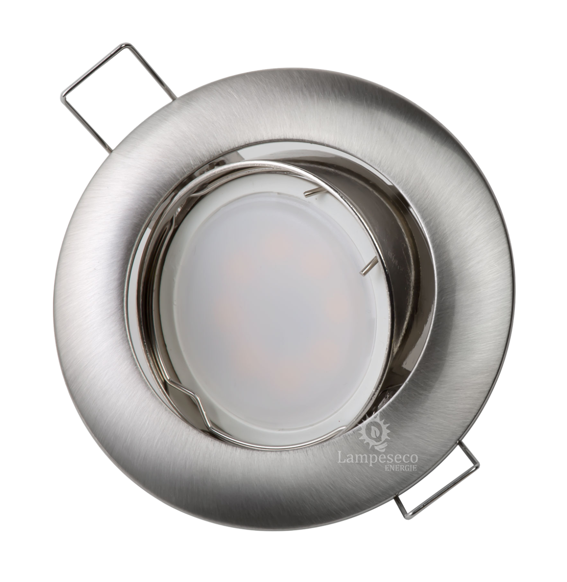 40 Spots led 3-step dimmable sans variateur 7w eq.56w blanc neutre orientable finition alu brossé - 2
