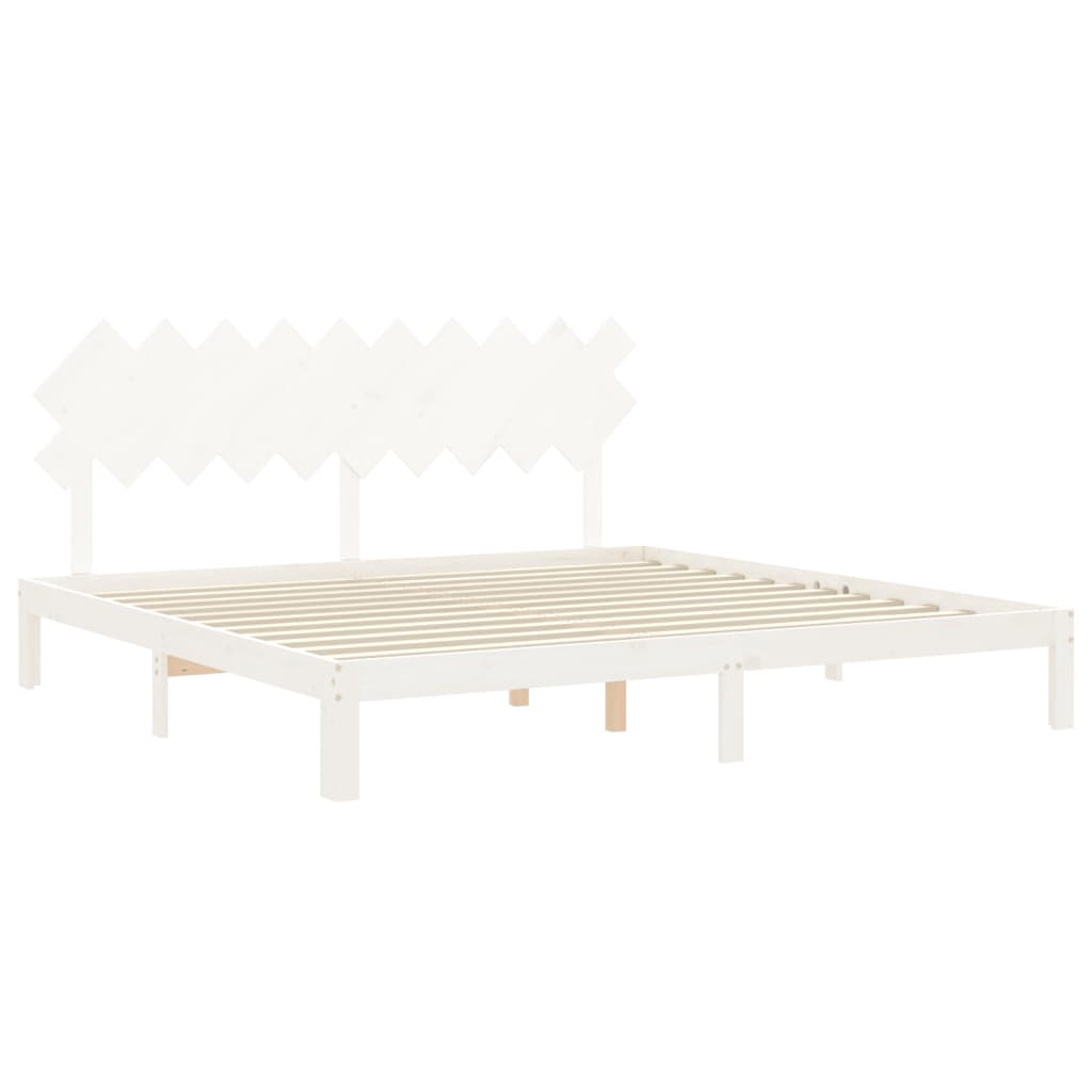 Maison Exclusive - Cama sem colchão 200x200 cm madeira de pinho maciça branco - 5