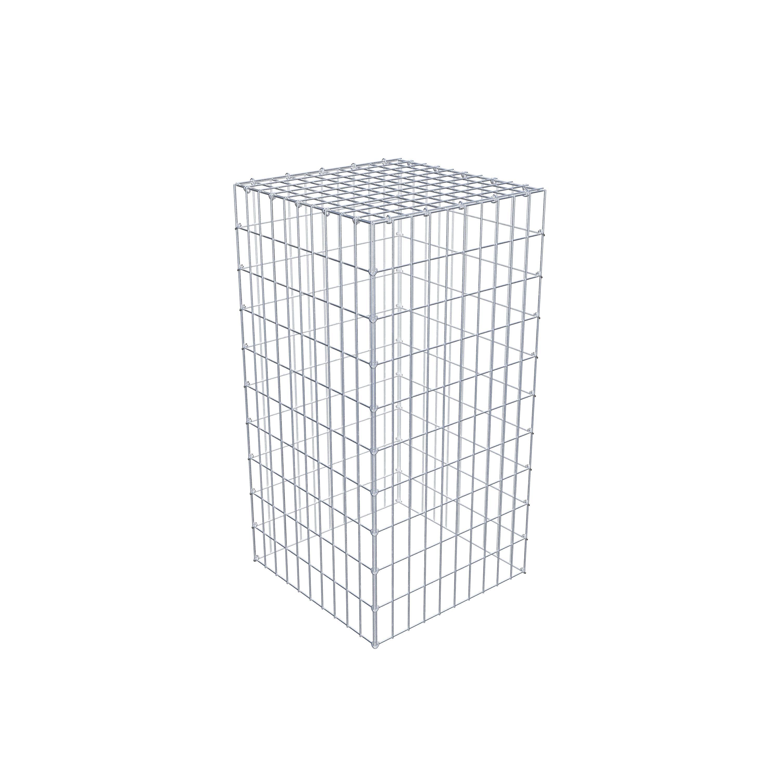 Gavión para apilar en acero galvanizado 100x50x50cm (LxAxP), malla 5 x 10cm, Anillo en C, sin rejilla inferior - 3