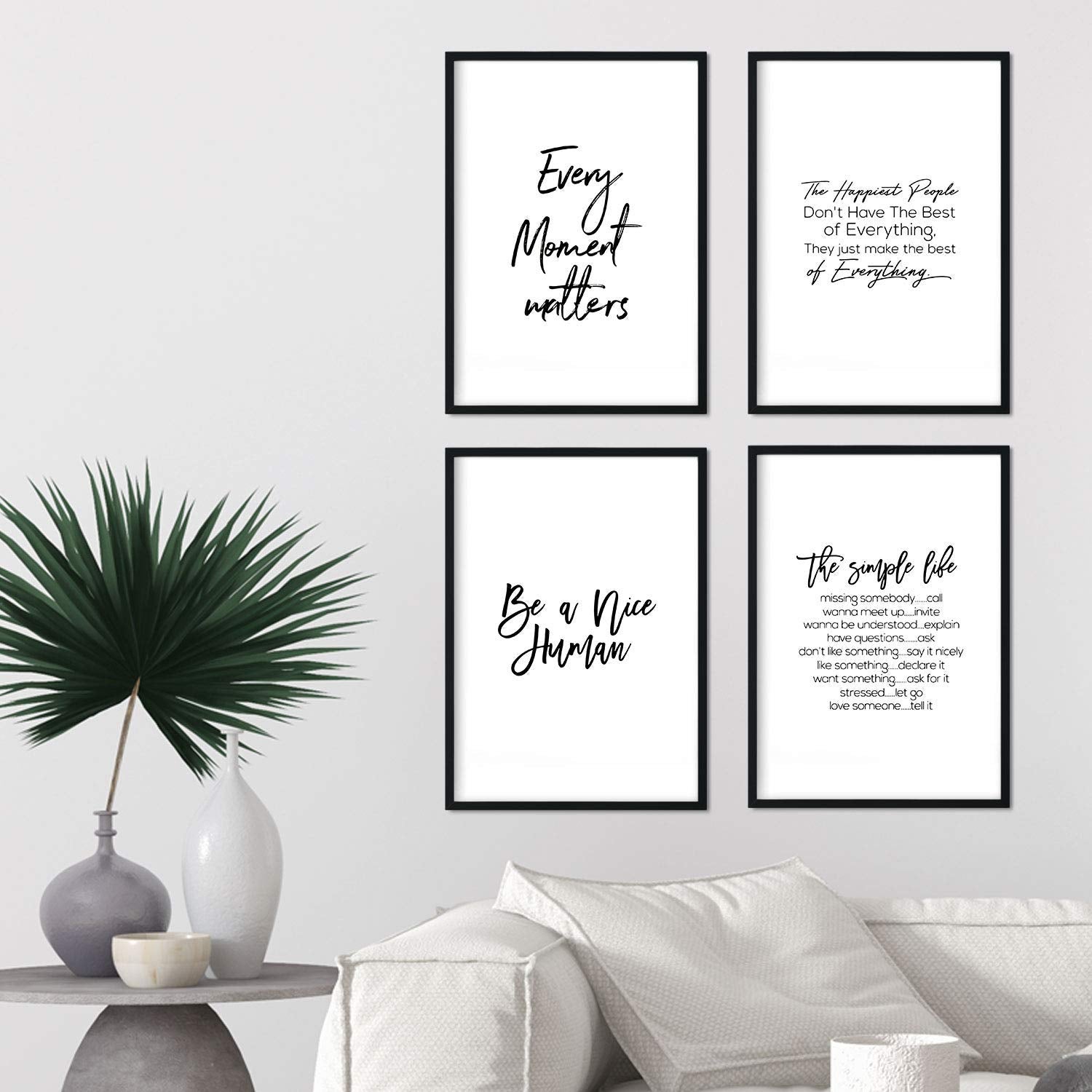 Pack de posters con frases inspiracionales. set de láminas de decoracion con frases y palabras motivadoras y llenas de energia. sin marco - a4